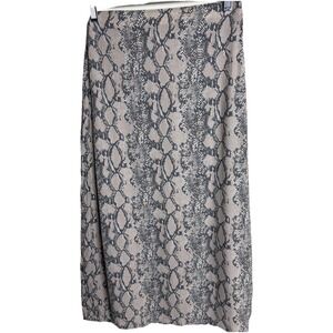 American Eagle Snakeskin Midi Slip Skirt Womens XS Brown 90s Y2K